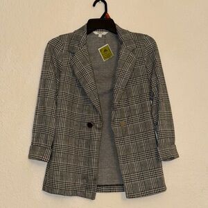 Plaid Grey Women's Blazer
